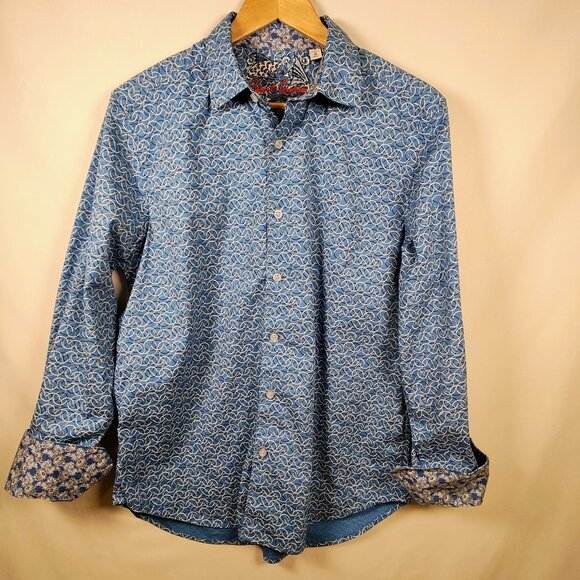 Robert Graham Men's Medium Long Sleeve Flip Cuff Button Down Shirt - Picture 2 of 10